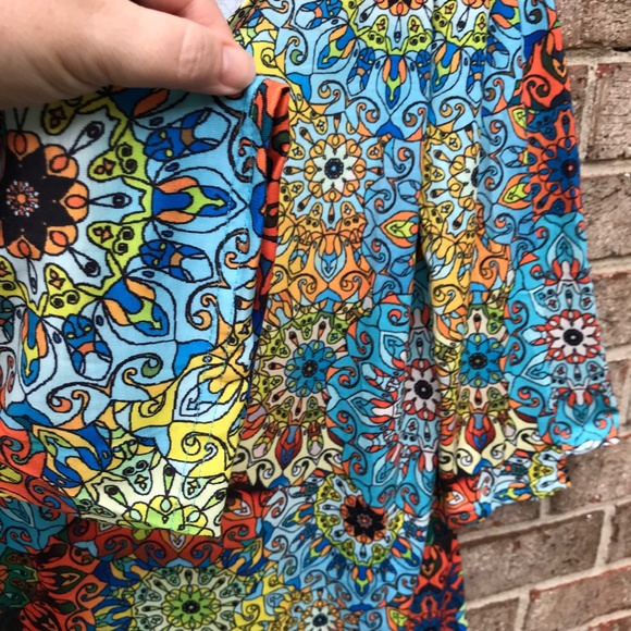 Mandala/Stained Glass Print V Neck Tunic/Mini Dress Multicolor Boho | M / L - Picture 4 of 10